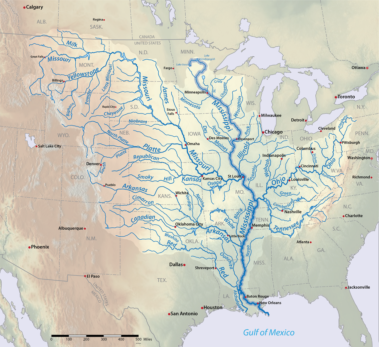 carte des etats unis river